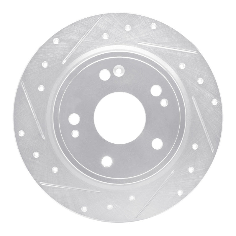 R1 Concepts R1 2016-2025 Honda Accord Sedan Rear Left Drilled & Slotted Silver Brake Rotor