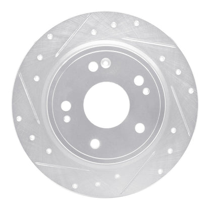 R1 Concepts R1 2016-2025 Honda Accord Sedan Rear Left Drilled & Slotted Silver Brake Rotor