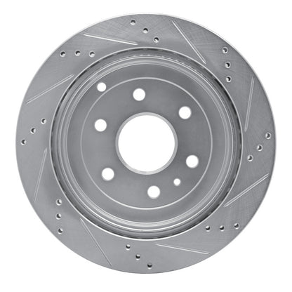 R1 Concepts R1 07-17 Buick Enclave Rear Left Drilled & Slotted Silver Brake Rotor