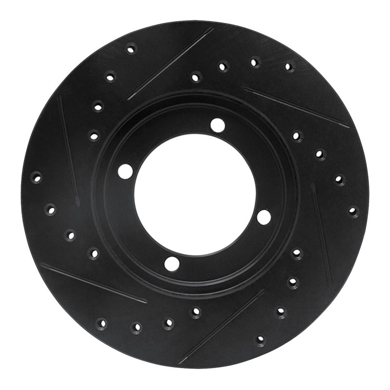 R1 Concepts R1 83-91 Dodge COLT Front Right Drilled & Slotted Black Brake Rotor