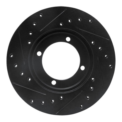R1 Concepts R1 83-91 Dodge COLT Front Right Drilled & Slotted Black Brake Rotor