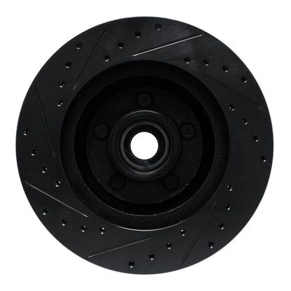 R1 Concepts R1 74-84 Chrysler Imperial Front Right Drilled & Slotted Black Brake Rotor