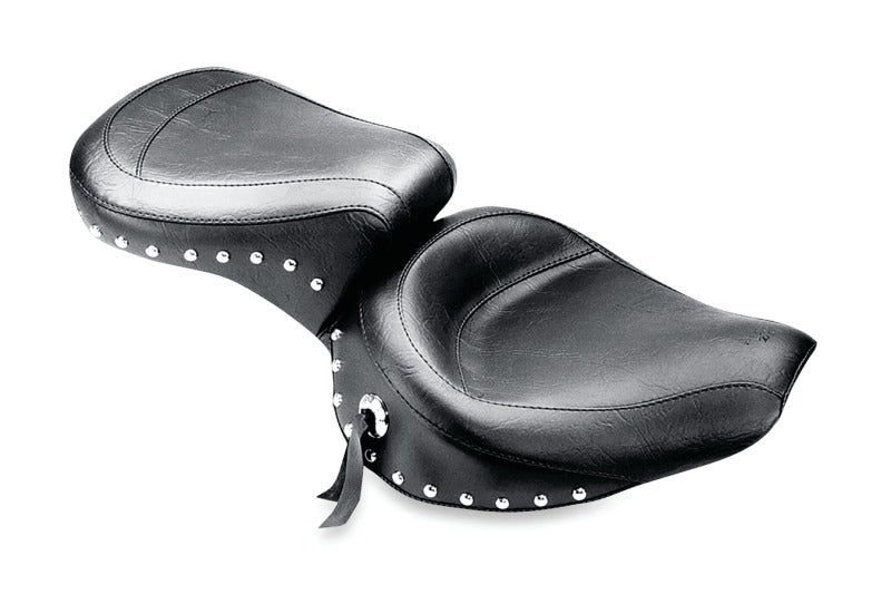 Mustang Motorcycle Mustang 58-84 Harley FX/FL Wide Touring 1PC Seat w/Studs - Black