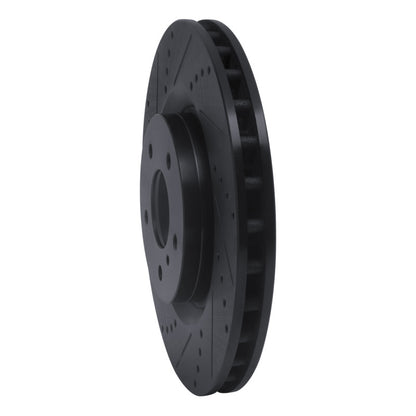 R1 Concepts R1 03-08 Infiniti G35 Front Left Drilled & Slotted Black Brake Rotor