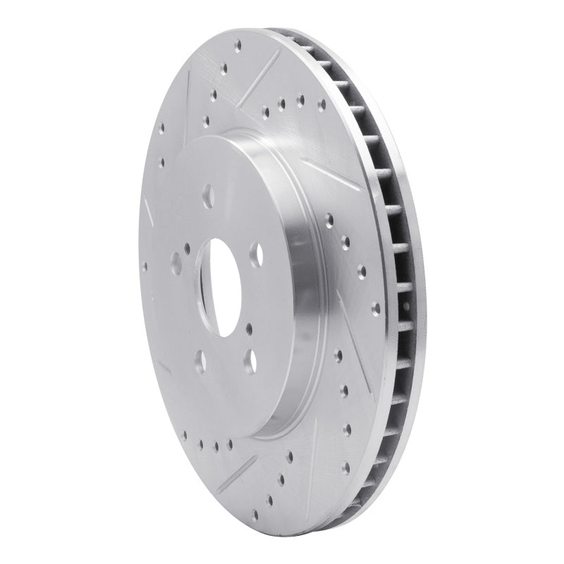 R1 Concepts R1 04-09 Lexus RX350 Front Left Drilled & Slotted Silver Brake Rotor