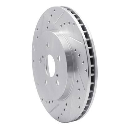R1 Concepts R1 04-09 Lexus RX350 Front Left Drilled & Slotted Silver Brake Rotor