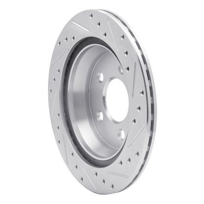 R1 Concepts R1 94-04 Ford Mustang Rear Left Drilled & Slotted Silver Brake Rotor