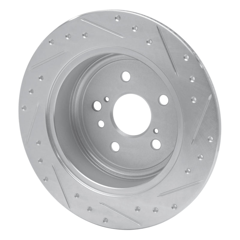 R1 Concepts R1 08-13 Toyota Highlander Rear Left Drilled & Slotted Silver Brake Rotor