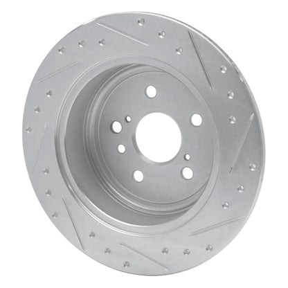 R1 Concepts R1 08-13 Toyota Highlander Rear Left Drilled & Slotted Silver Brake Rotor