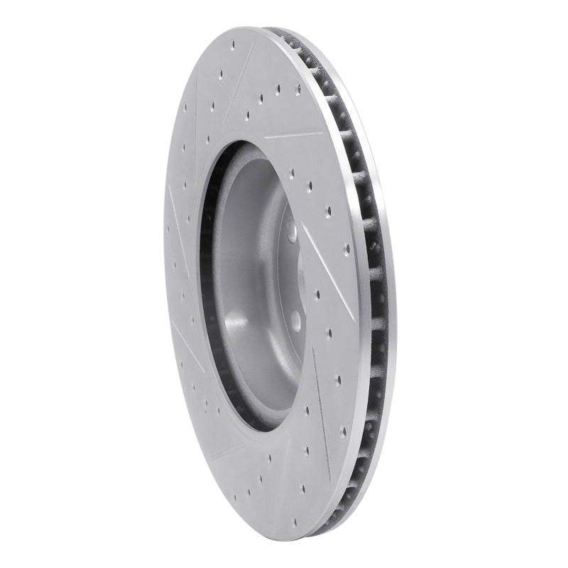 R1 Concepts R1 16-25 BMW 330e xDrive Rear Right Drilled & Slotted Silver Brake Rotor
