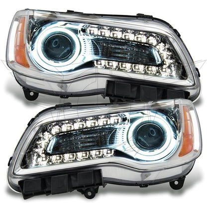 ORACLE Lighting Oracle 11-14 Chrysler 300C NON HID LED Halo Headlights Chrome Housing - Red