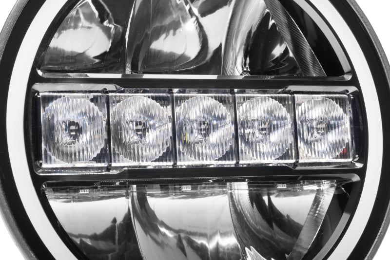 Go Rhino Xplor Blackout Series Maxline LED Hi/Low Beam w/Multi DRL (Surface Mount) 7in. - Blk