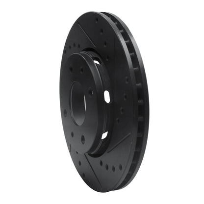 R1 Concepts R1 00-04 Volvo V40 Front Right Drilled & Slotted Black Brake Rotor