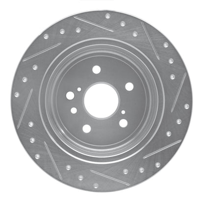 R1 Concepts R1 08-13 Toyota Highlander Rear Left Drilled & Slotted Silver Brake Rotor