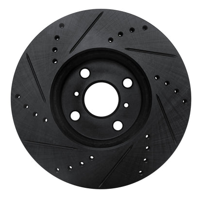 R1 Concepts R1 12-18 Toyota Yaris (USA/Canada) Front Right Drilled & Slotted Black Brake Rotor