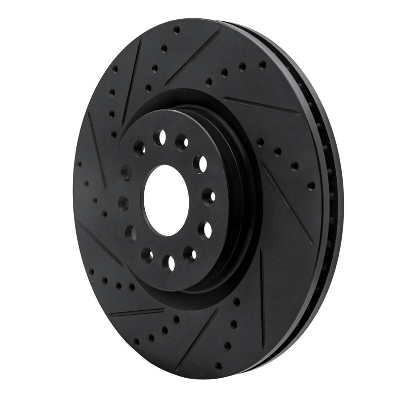 R1 Concepts R1 2017-2025 Buick Enclave Front Left Drilled & Slotted Black Brake Rotor
