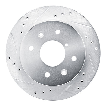 R1 Concepts R1 84-85 Mazda RX-7 Rear Left Drilled & Slotted Silver Brake Rotor
