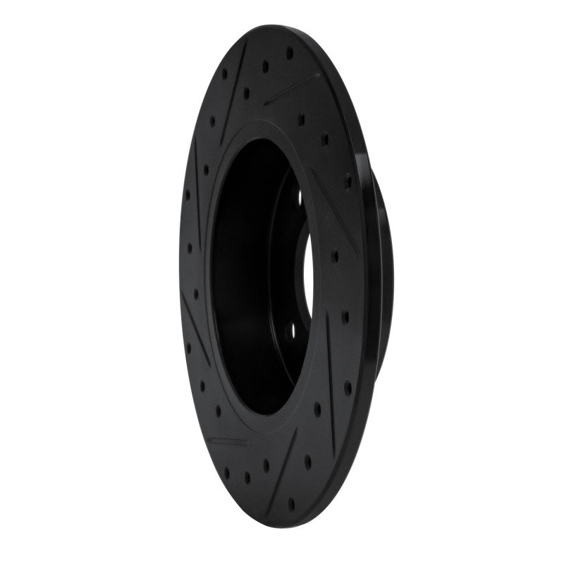 R1 Concepts R1 04-06 Nissan Sentra Rear Right Drilled & Slotted Black Brake Rotor