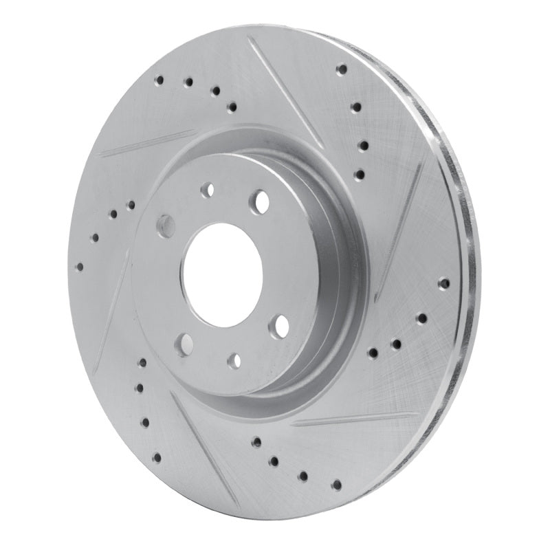 R1 Concepts R1 2012-2019 Fiat 500 (USA/Canada) Front Right Drilled & Slotted Silver Brake Rotor