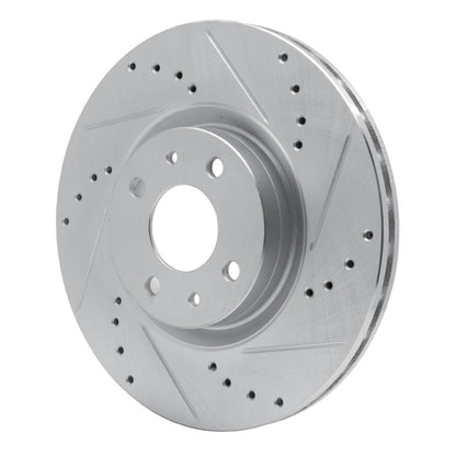 R1 Concepts R1 2012-2019 Fiat 500 (USA/Canada) Front Right Drilled & Slotted Silver Brake Rotor