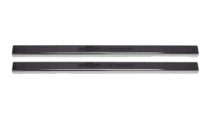 Putco 2020 Chevy Silv LD/HD Double/Regular Cab w/ Bow Tie Etching (2pcs) Black Platinum Door Sills