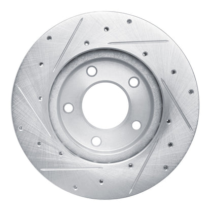 R1 Concepts R1 92-03 Mazda 626 Front Right Drilled & Slotted Silver Brake Rotor