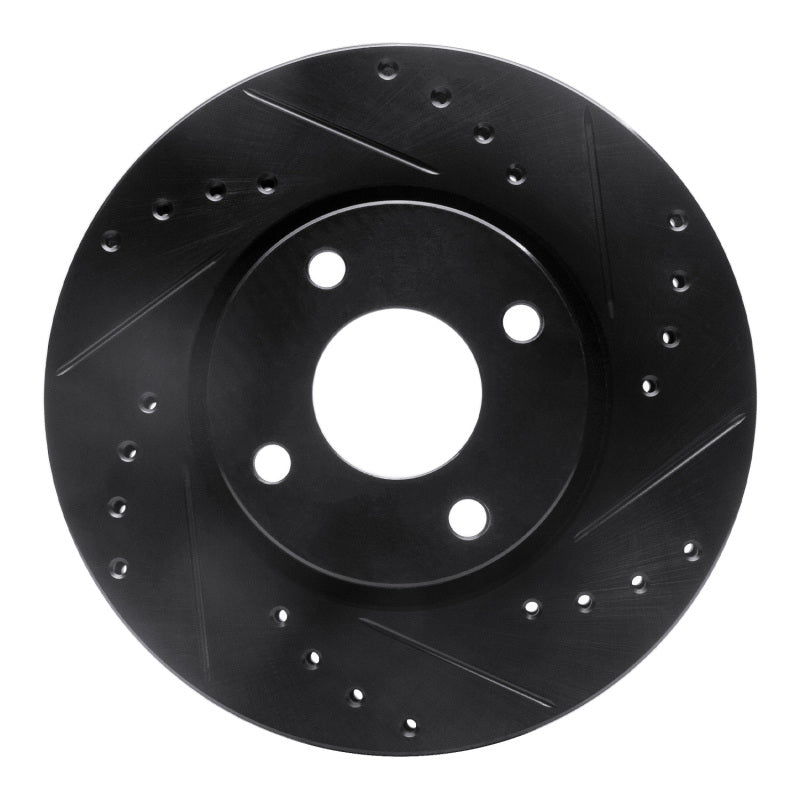 R1 Concepts R1 98-04 Ford Contour Front Right Drilled & Slotted Black Brake Rotor