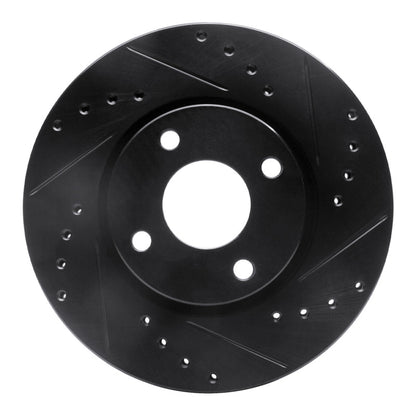 R1 Concepts R1 98-04 Ford Contour Front Right Drilled & Slotted Black Brake Rotor