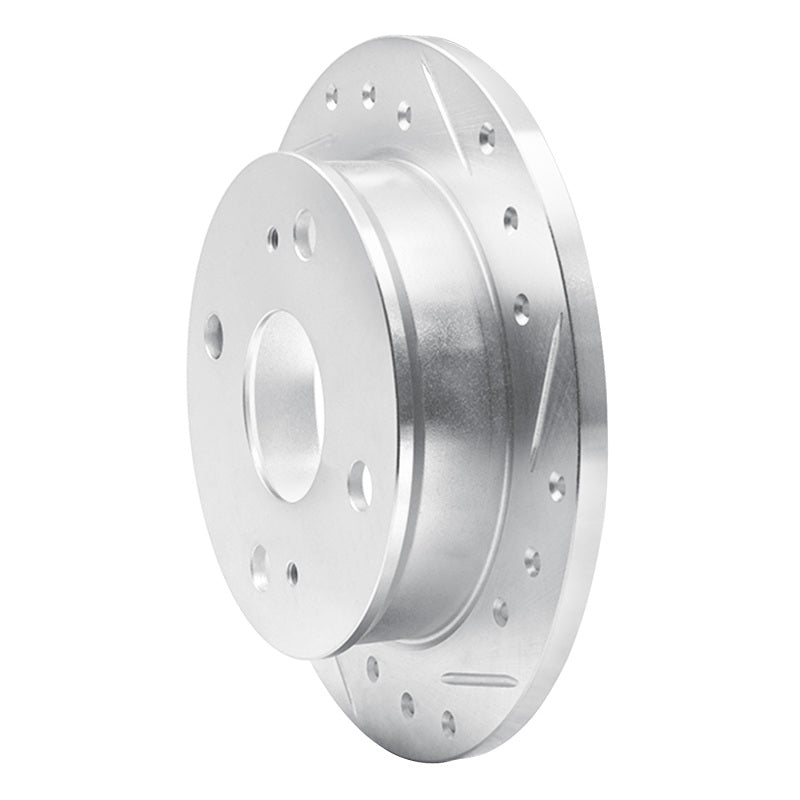 R1 Concepts R1 85-87 Toyota Corolla (US/Canada) Rear Right Drilled & Slotted Silver Brake Rotor