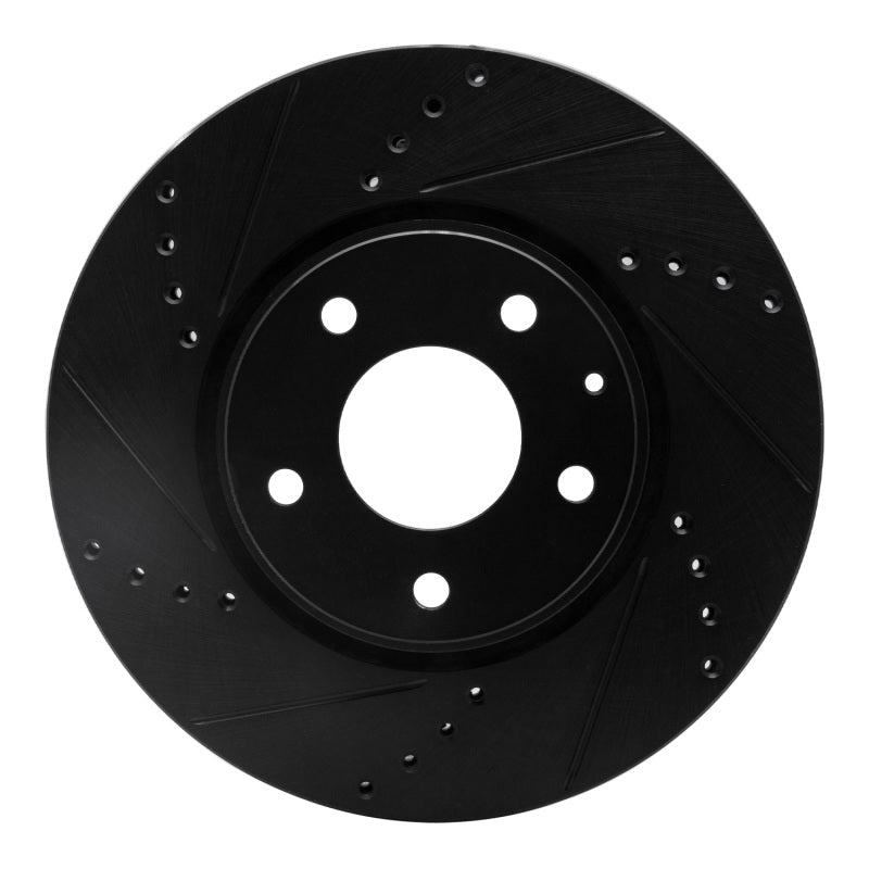 R1 Concepts R1 16-25 Mazda CX-5 Front Left Drilled & Slotted Black Brake Rotor