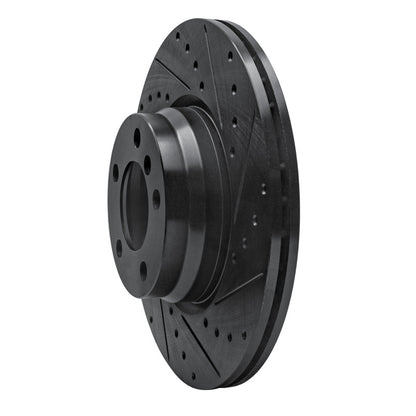 R1 Concepts R1 12-18 BMW 428I Front Right Drilled & Slotted Black Brake Rotor