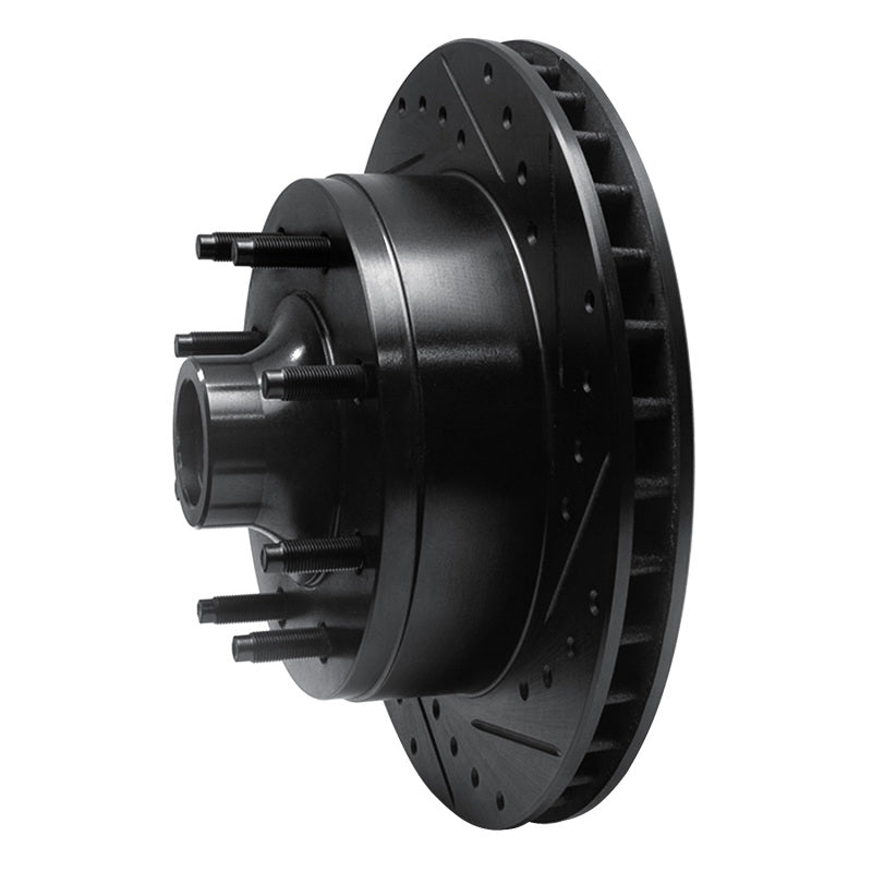 R1 Concepts R1 80-85 Ford F-250 2WD (Excl Super Duty) Front Right Drilled & Slotted Black Brake Rotor