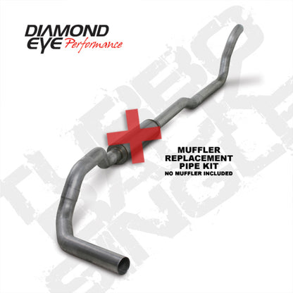 Diamond Eye Performance Diamond Eye KIT 4in TB MFLR RPLCMENT PIPE SGL AL: 2-WHEEL DRIVE ONLY 89-93 DODGE CUMMINS 5.9L