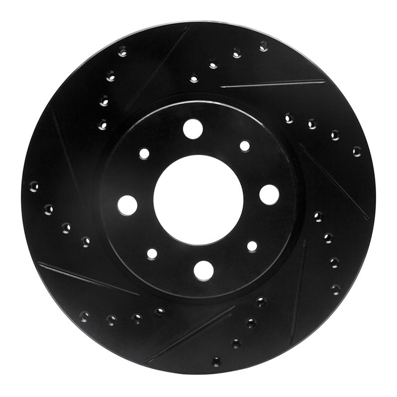 R1 Concepts R1 93-95 Volvo 850 Front Left Drilled & Slotted Black Brake Rotor