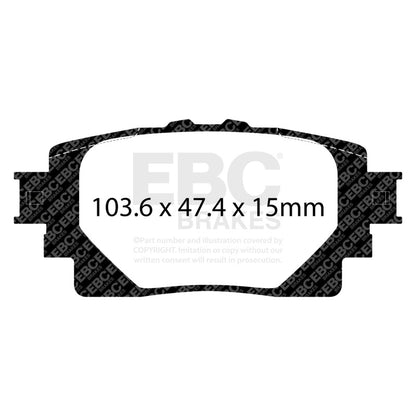 EBC 2020+ Toyota Highlander 2.5L Hybrid Ultimax Rear Brake Pads