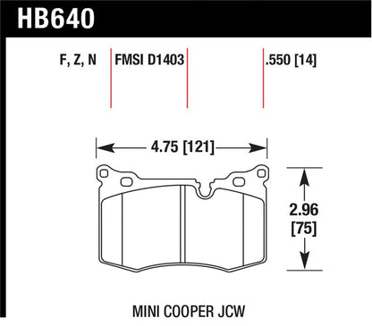 Hawk Performance Hawk 09-10 Mini Cooper HPS Street Front Brake Pads