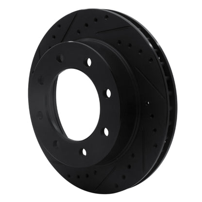 R1 Concepts R1 73-93 Dodge B350 Front Left Drilled & Slotted Black Brake Rotor