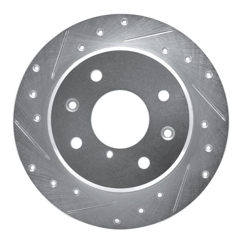 R1 Concepts R1 86-88 Mazda RX-7 Rear Left Drilled & Slotted Silver Brake Rotor