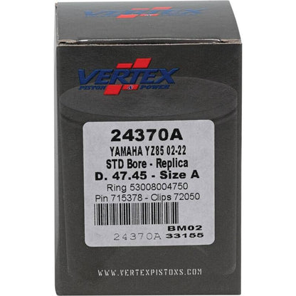 Vertex Pistons Vertex Piston 02-24 Yamaha YZ 85 85cc Cast Replica Piston Kit