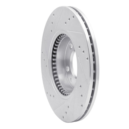 R1 Concepts R1 06-13 Ford Fusion Front Right Drilled & Slotted Silver Brake Rotor