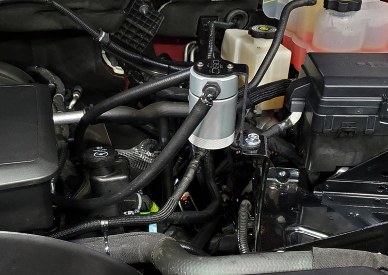 J&L 20-26 Chevy Silverado/GMC Sierra 2500/3500 6.6L Drivers Side Oil Separator 3.0 - Clear Anodi
