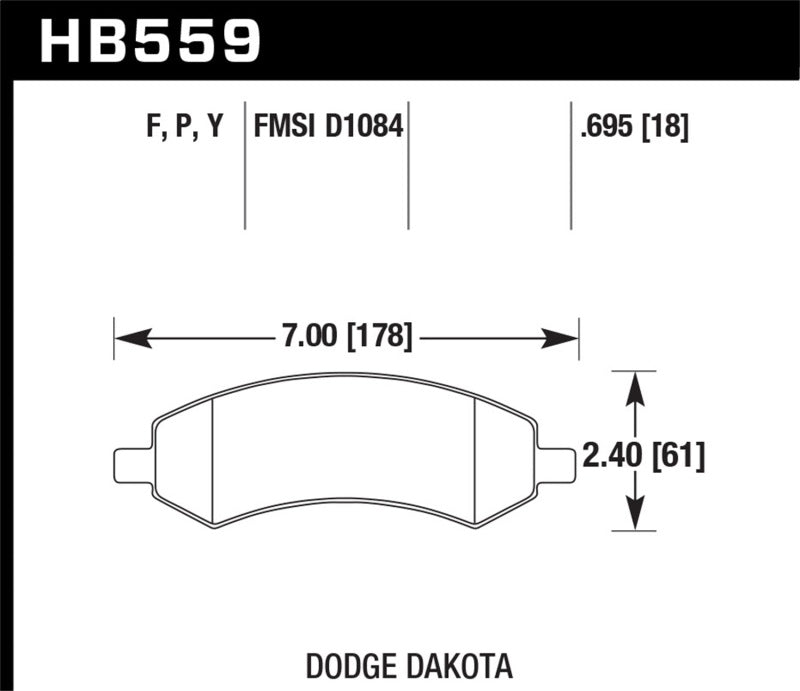Hawk Performance Hawk 06-16 Dodge RAM 1500 / 06-10 Mitsubishi Raider Super Duty Front Brake Pads