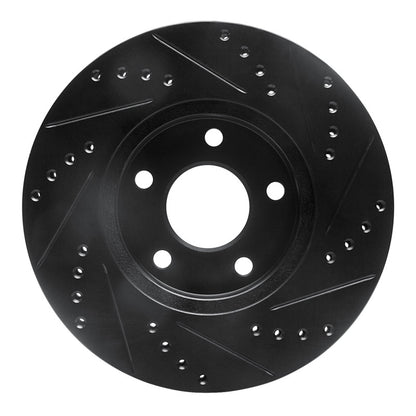 R1 Concepts R1 07-10 Chevrolet Cobalt Front Left Drilled & Slotted Black Brake Rotor
