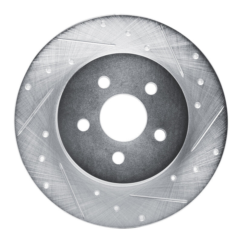R1 Concepts R1 87-91 Chrysler TC Maserati Rear Right Drilled & Slotted Silver Brake Rotor