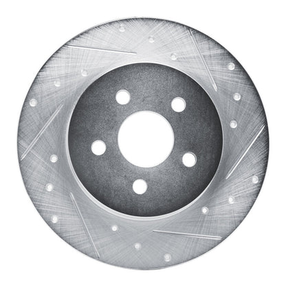 R1 Concepts R1 87-91 Chrysler TC Maserati Rear Right Drilled & Slotted Silver Brake Rotor