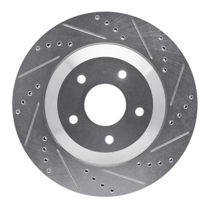 R1 Concepts R1 97-9 Chevrolet Corvette Left Front Drilled Black Brake Rotor