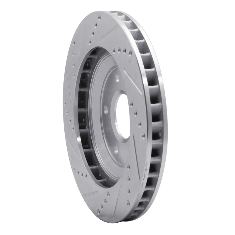 R1 Concepts R1 97-09 Cadillac XLR Left Front Drilled & Slotted Silver Brake Rotor
