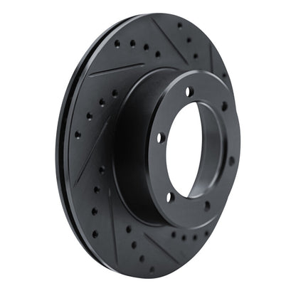 R1 Concepts R1 1986-1995 Toyota 4Runner Front Right Drilled & Slotted Black Brake Rotor