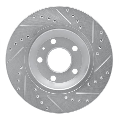 R1 Concepts R1 04-09 Audi S4 Rear Left Drilled & Slotted Silver Brake Rotor