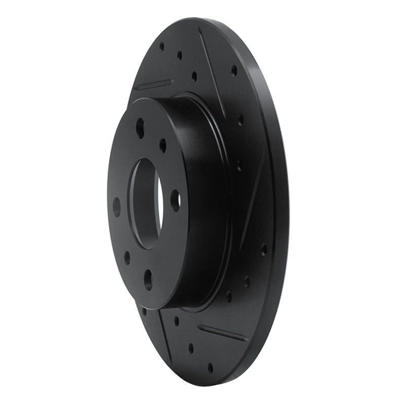 R1 Concepts R1 2009-2019 Fiat 500 (USA/Canada) Rear Right Drilled & Slotted Black Brake Rotor